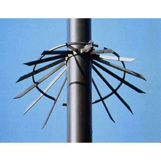 Spiked Anti Climb Collars for Round Poles &ndash; pole diameters 76-89 (3.0 or 3.5&quot;) | Roller Barrier