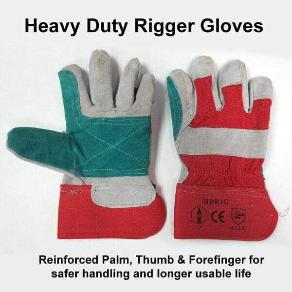 Heavy Duty Reinforced Rigger Gloves &ndash; Size:Large &ndash; handling anti climb spikes etc | Roller Barrier