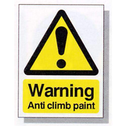 Small Warning Sign &ndash; Anti Climb Paint &ndash; individual sign (size: 150 x 100mm) | Roller Barrier